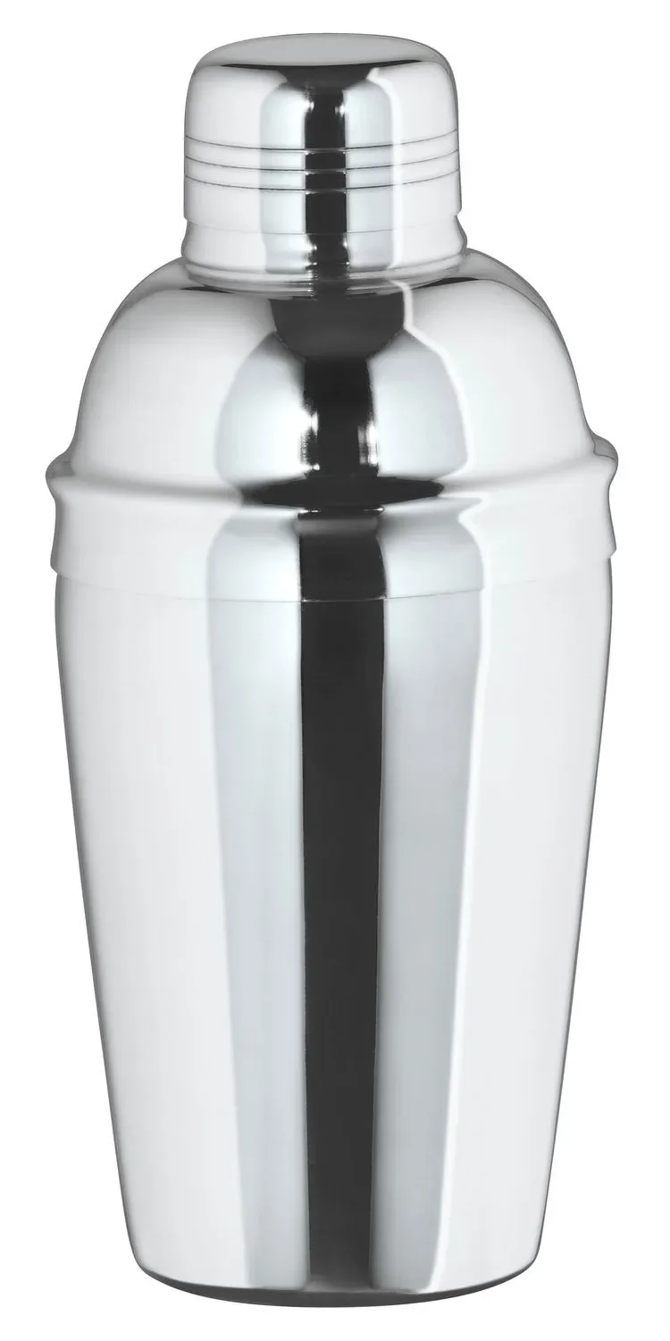 Cocktailshaker, Shakebeker cocktail 3 delen, roestvrij staal, 500 ml