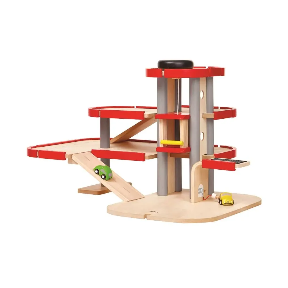 "Plan Toys Parkeergarage elektriciteitsstation hout image"