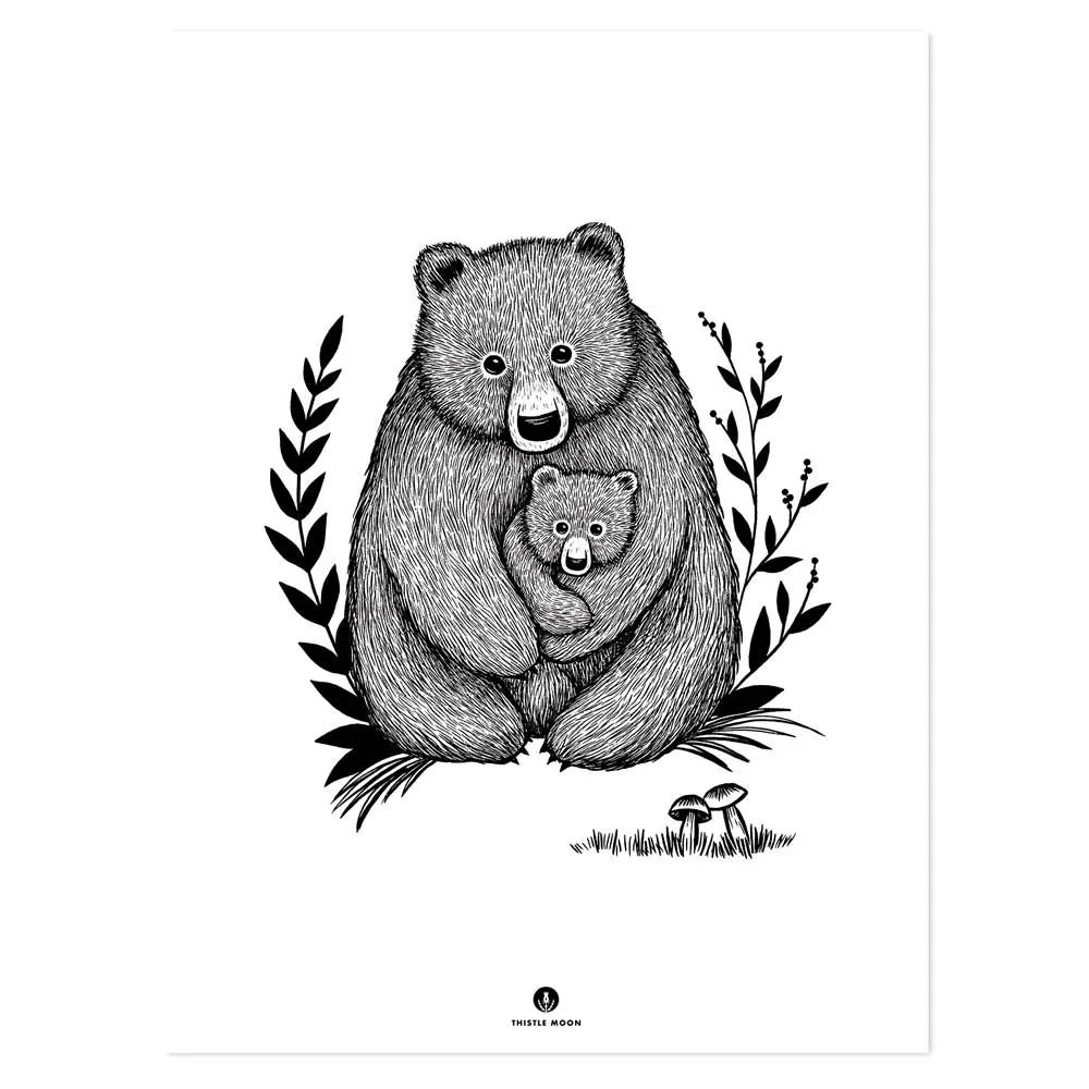 "Lilipinso poster beer liefde zwart wit image"