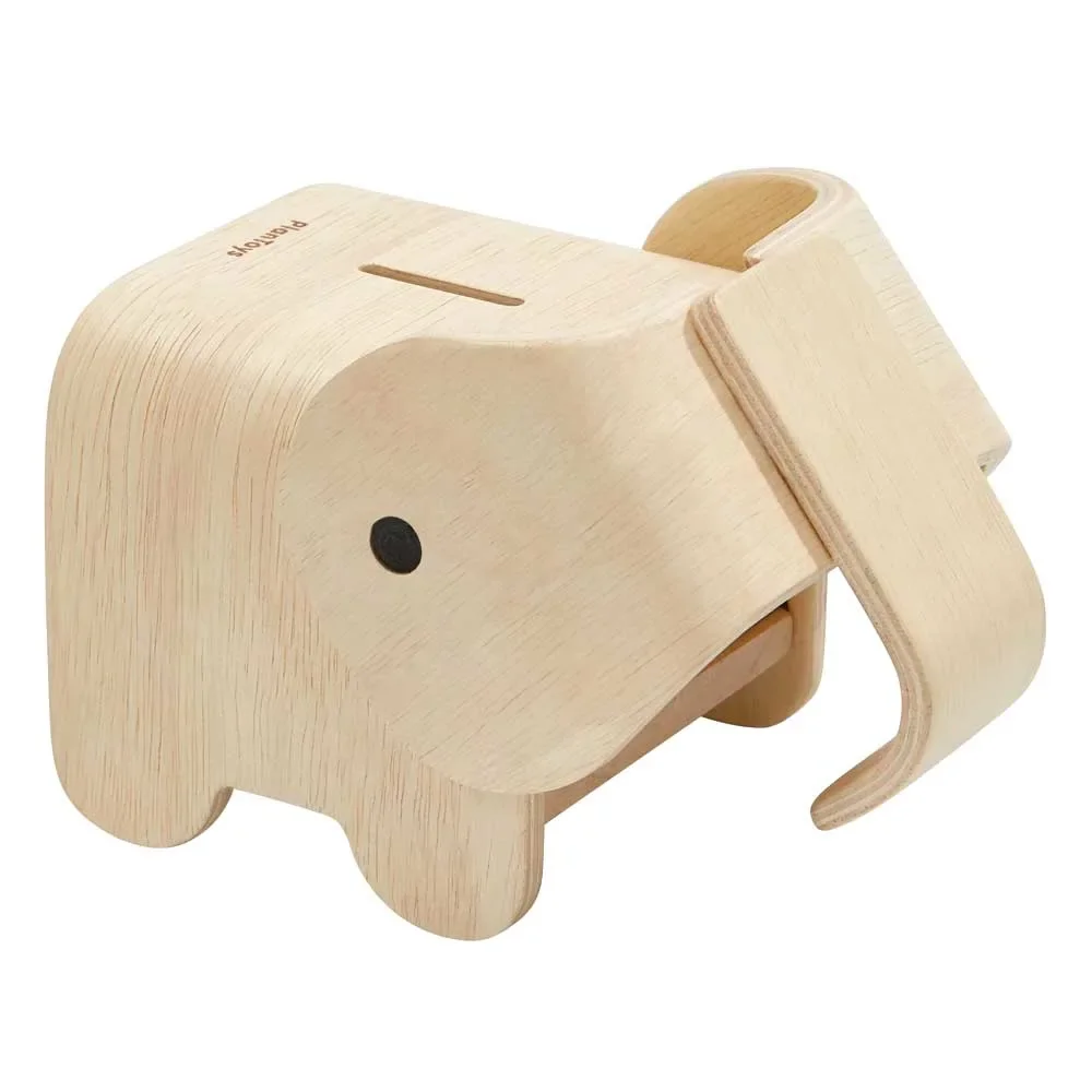 "Plan Toys Spaarpot Olifant hout naturel image"
