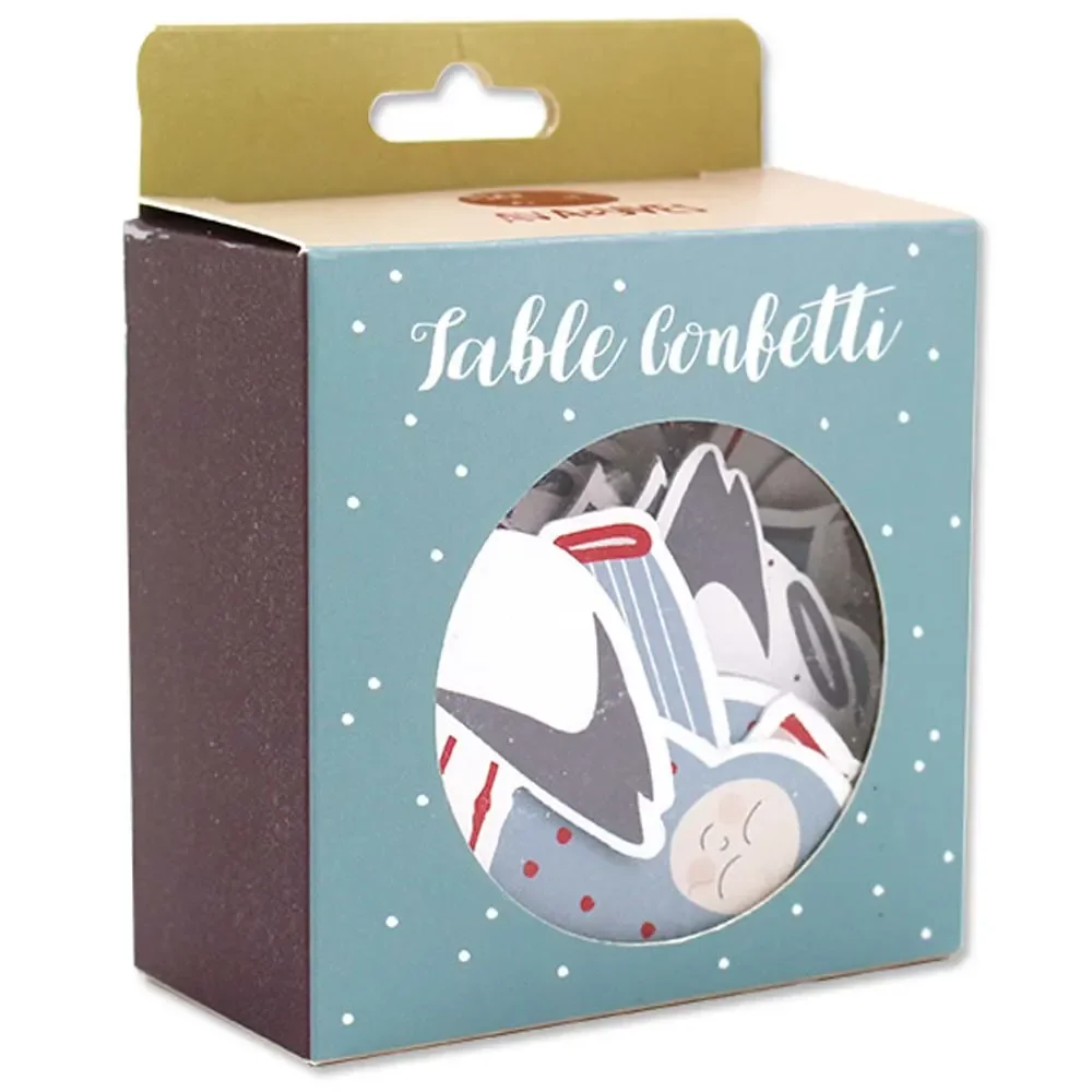 "Ava & Yves tafel confetti baby shower image"