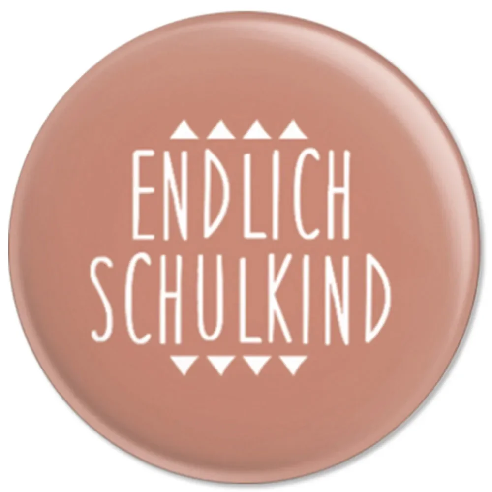 Ava & Yves kinderknoop / badge eindelijk schoolkind roze