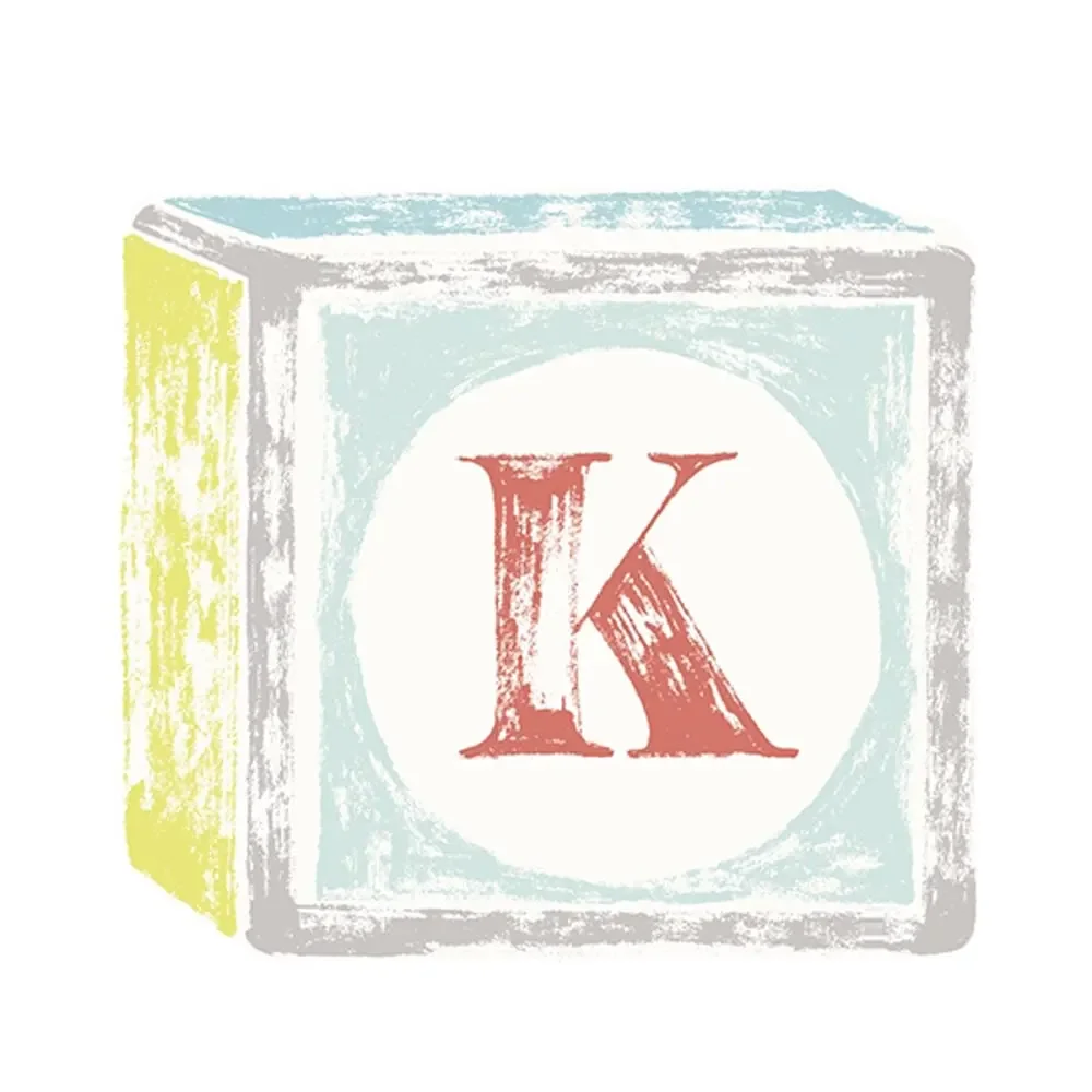 "Lilipinso Sticker letter op speelkubus K image"