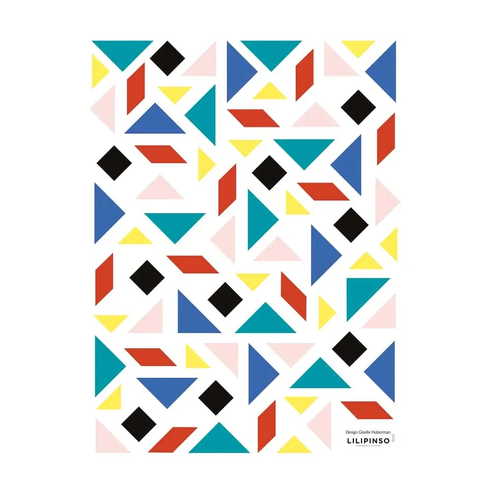"Lilipinso muursticker tangram gekleurd image"
