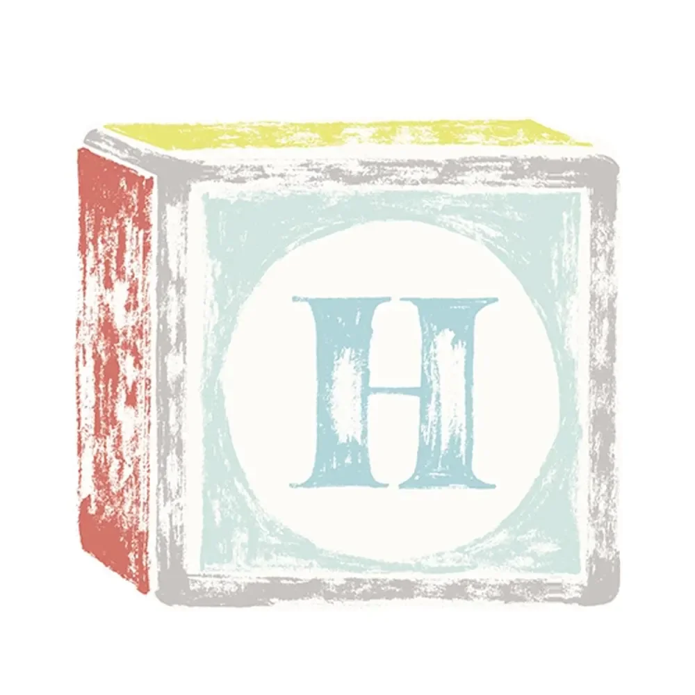 Lilipinso sticker letter op kubus H