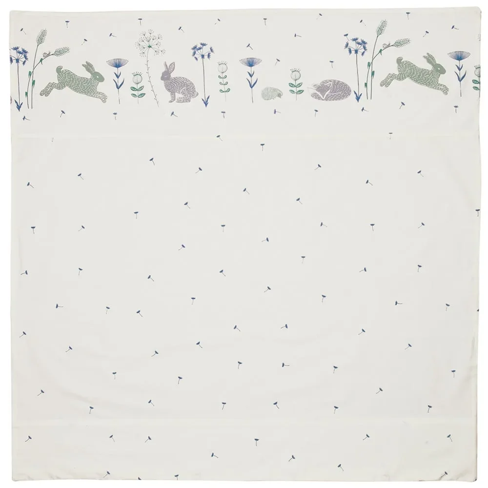 Taftan baby beddengoed "Hello World" blauw groen 80 x 80