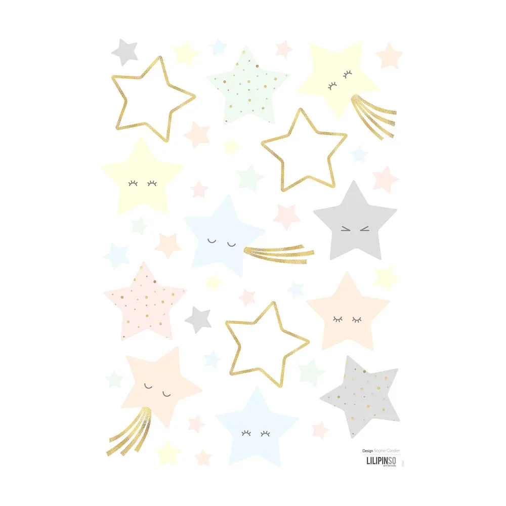 "Lilipinso muursticker ster pastel image"