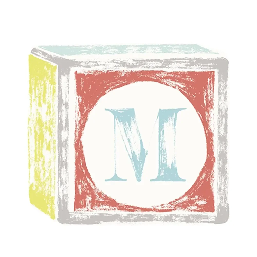 "Lilipinso sticker letter op kubus M image"