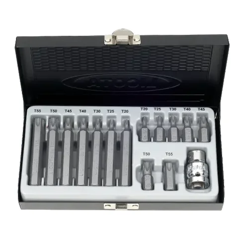 zeskant Bitset, S2 Staal, 3/8 inch, T20-T55, met bithouder