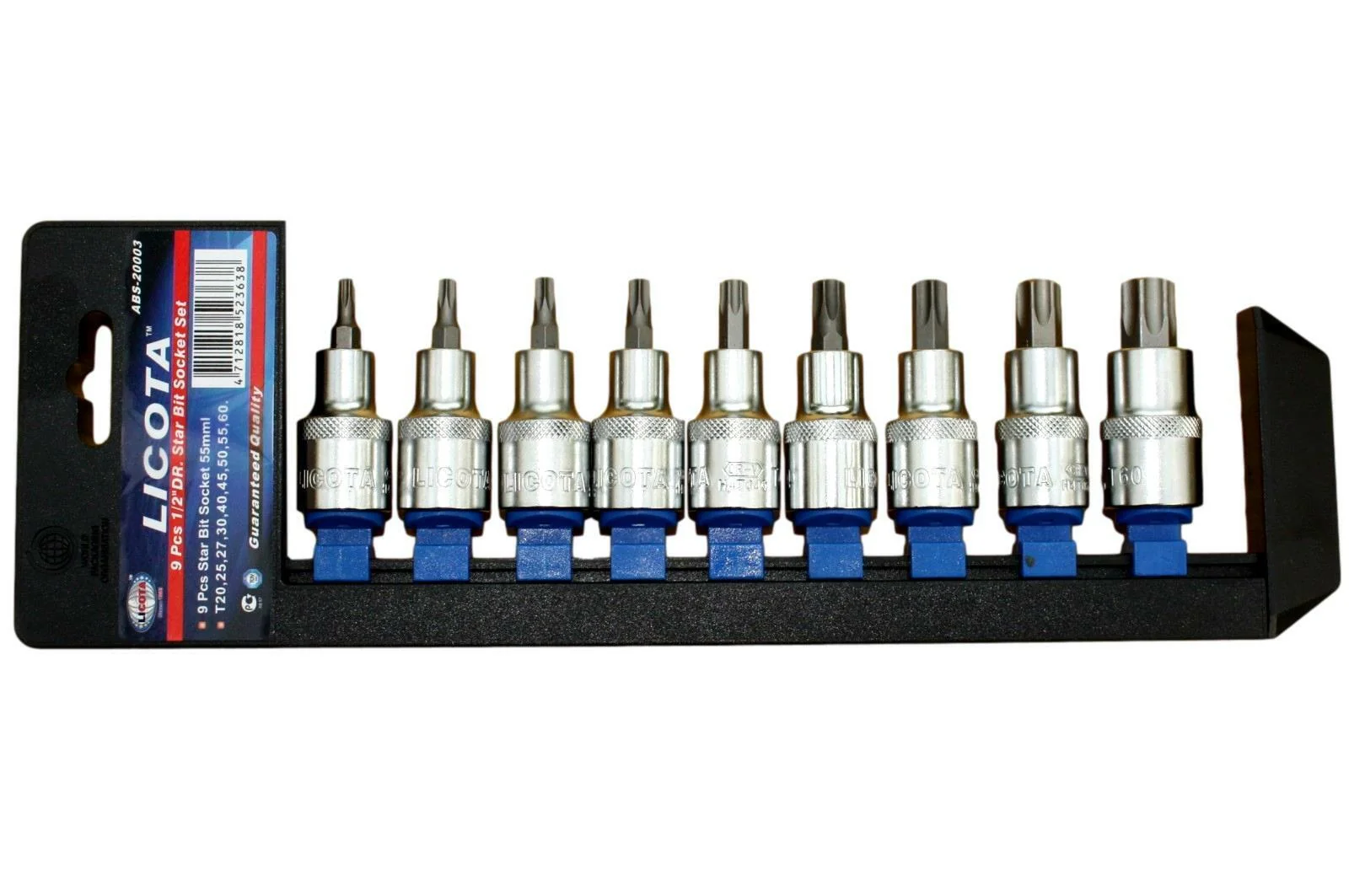 "zeskant Doppenset 9-delig, T20-T60, 1/2 inch image"