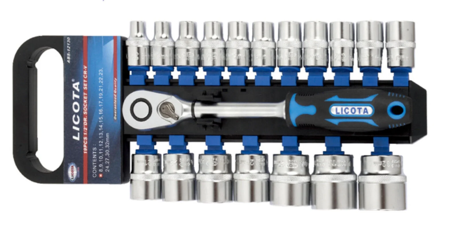 "Dopsleutelset 1/2 inch, 19-delig, Ratelsleutel Set Industrieel image"