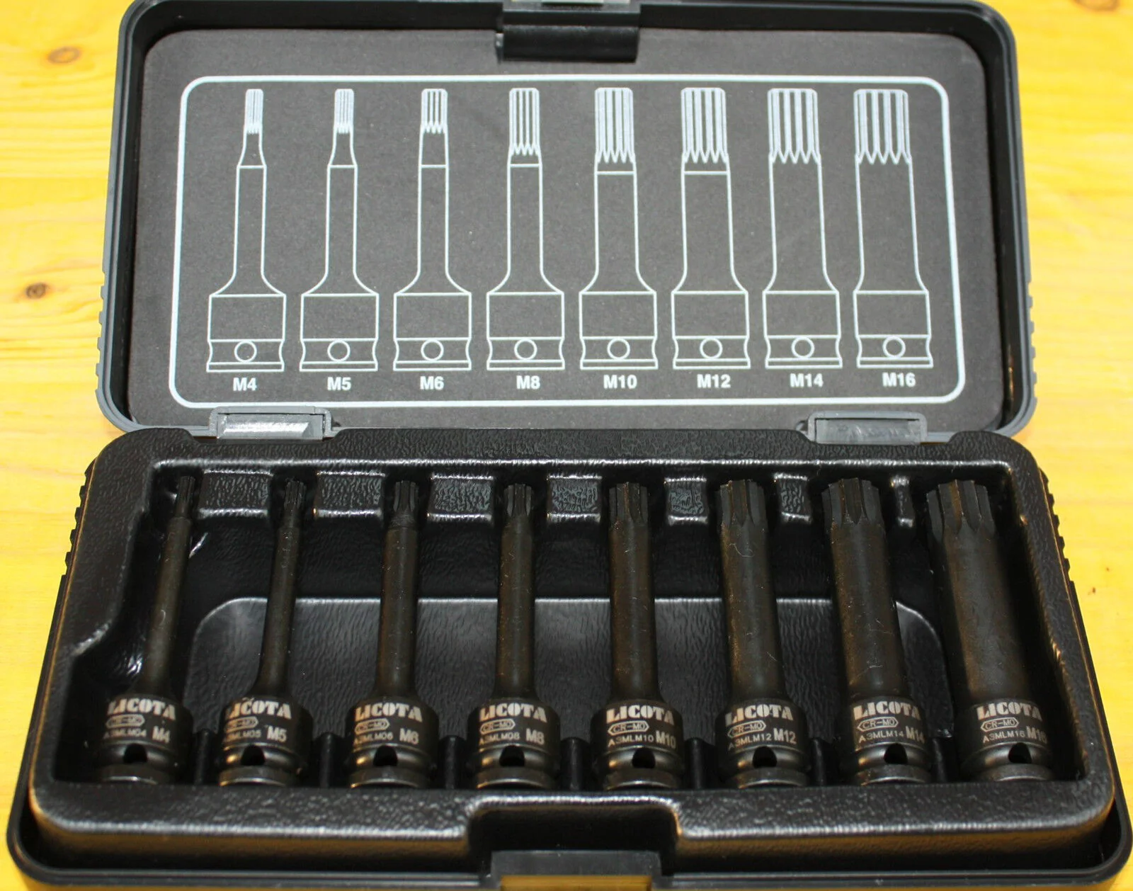 "Slagmoersleutel Doppen Set, 8-delig, M4-M16, 3/8 inch, Cr-Mo image"