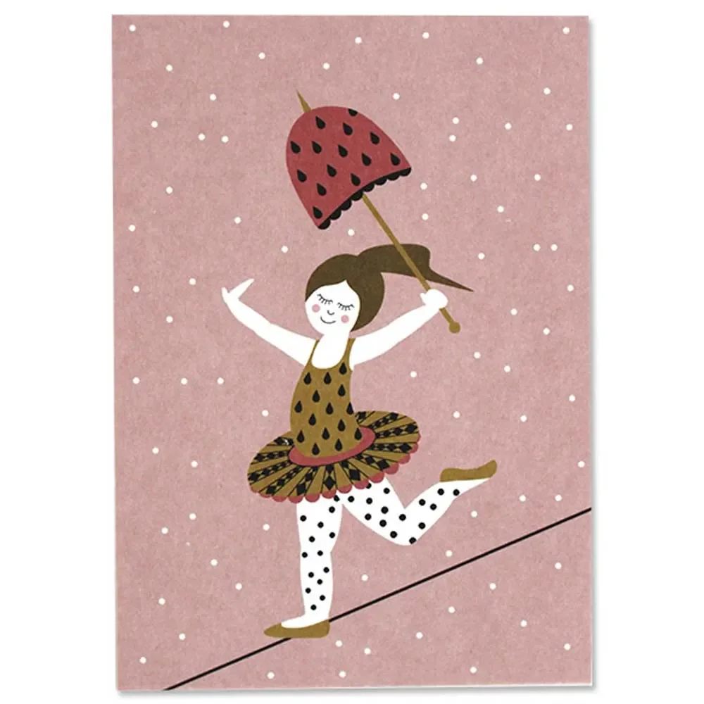 "Ava & Yves ansichtkaart circusdanseres image"