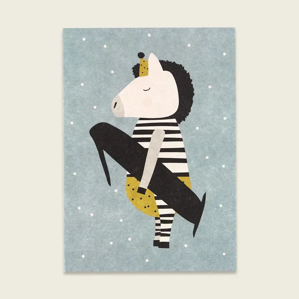 "Ava & Yves ansichtkaart zebra "1 image"