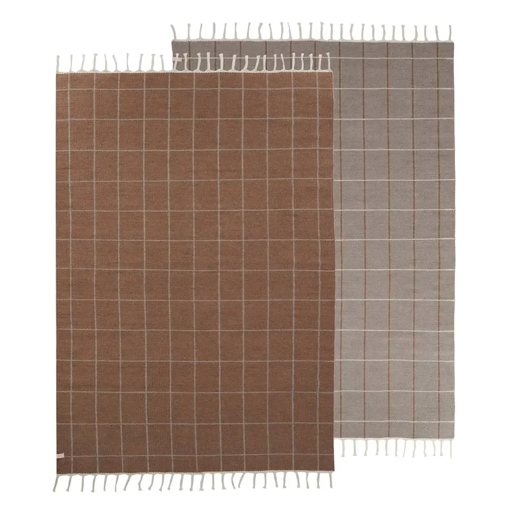"OYOY kindertapijt Grid caramel/beige image"