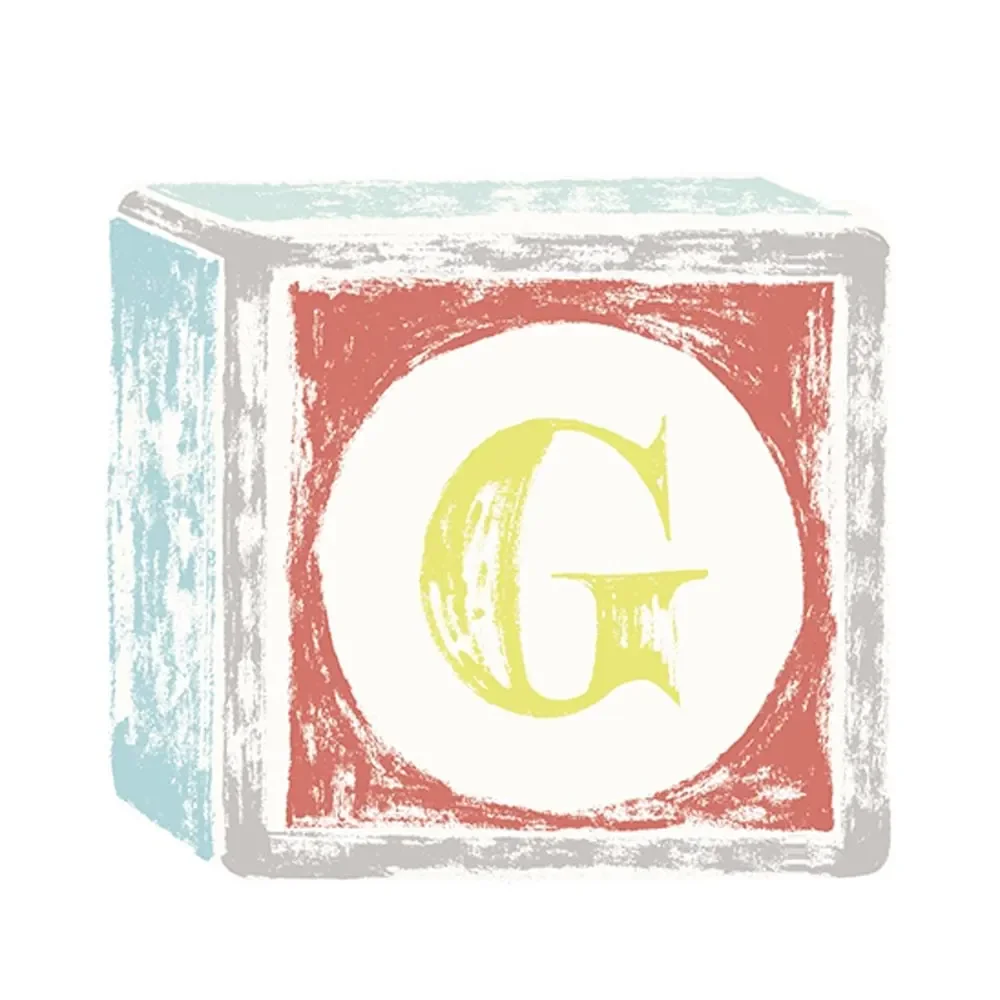 "Lilipinso Sticker letter op speelkubus G image"