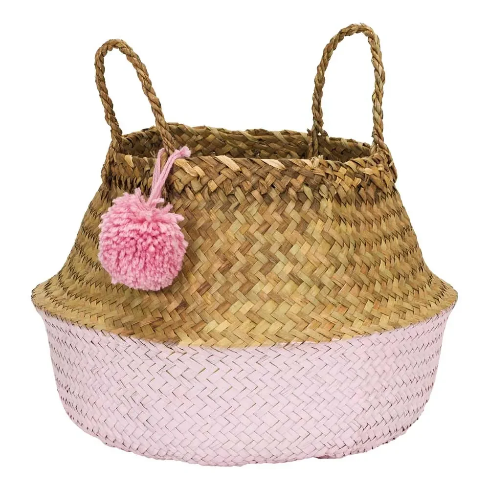"Kidsdepot opbergmand rond zeegras klein roze image"