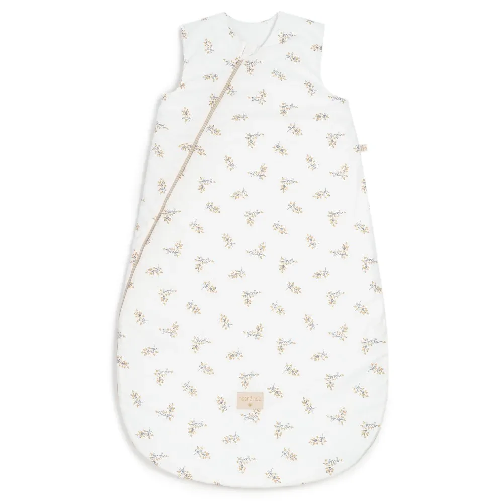 "Nobodinoz Babyslaapzak "Cocoon" Flore wit met bloemen, Maat: 6 - 18 maanden image"