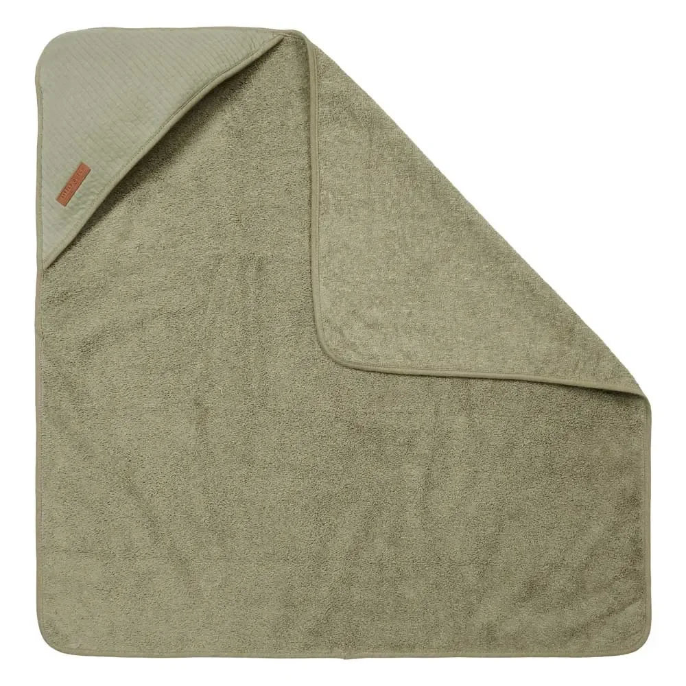 "Little Dutch capuchon handdoek uni olijf "Pure Olive image"