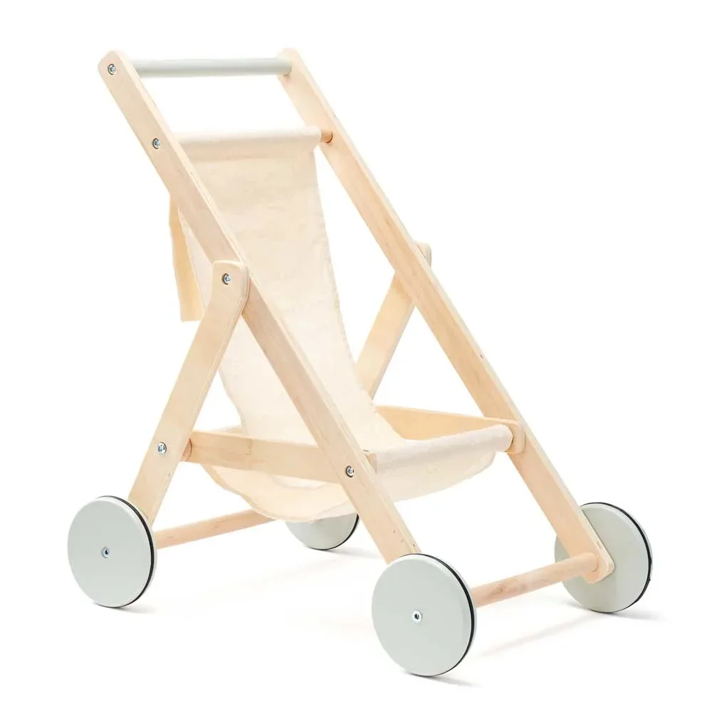 Kids Concept poppen buggy hout natuur