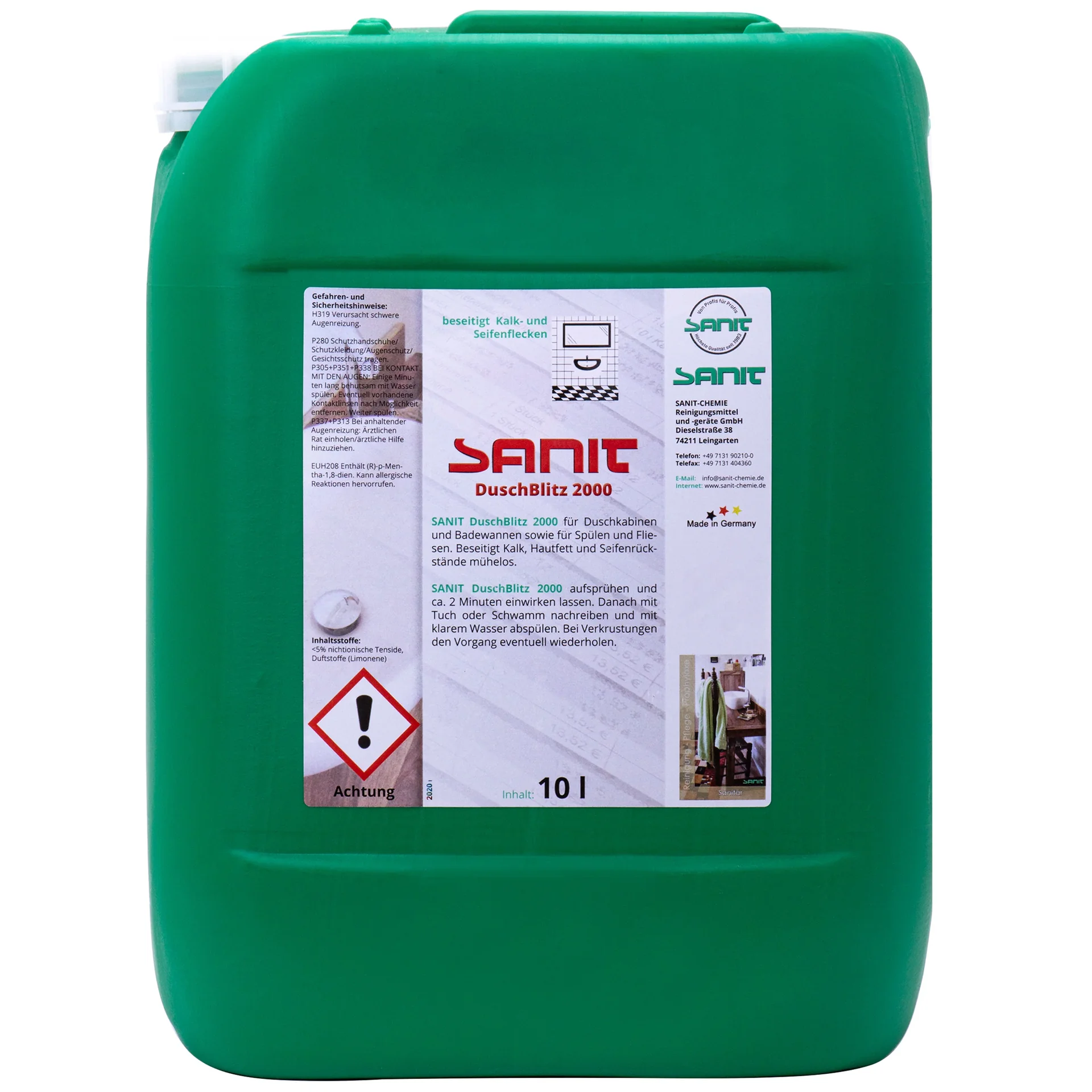 "Douche reiniger 10 Liter, sanitair reiniger, badkamer reiniger, snel kalk verwijderen image"