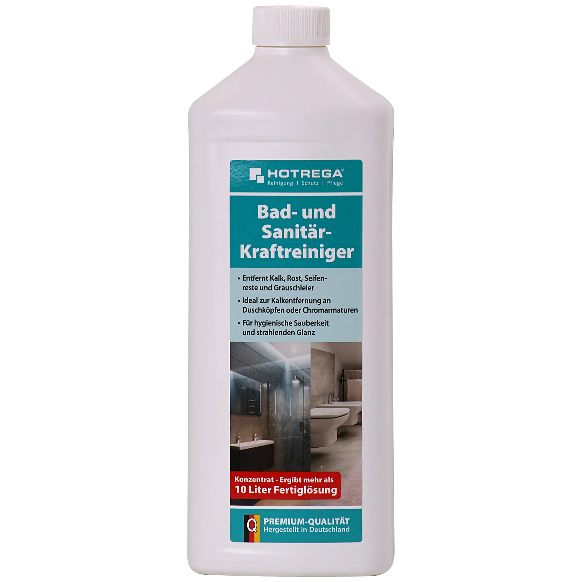 Badkamer schoonmaak, Badkamer reiniger concentraat, 1 Liter Vierkantflasche, Sanitair reiniger, Krachtreiniger
