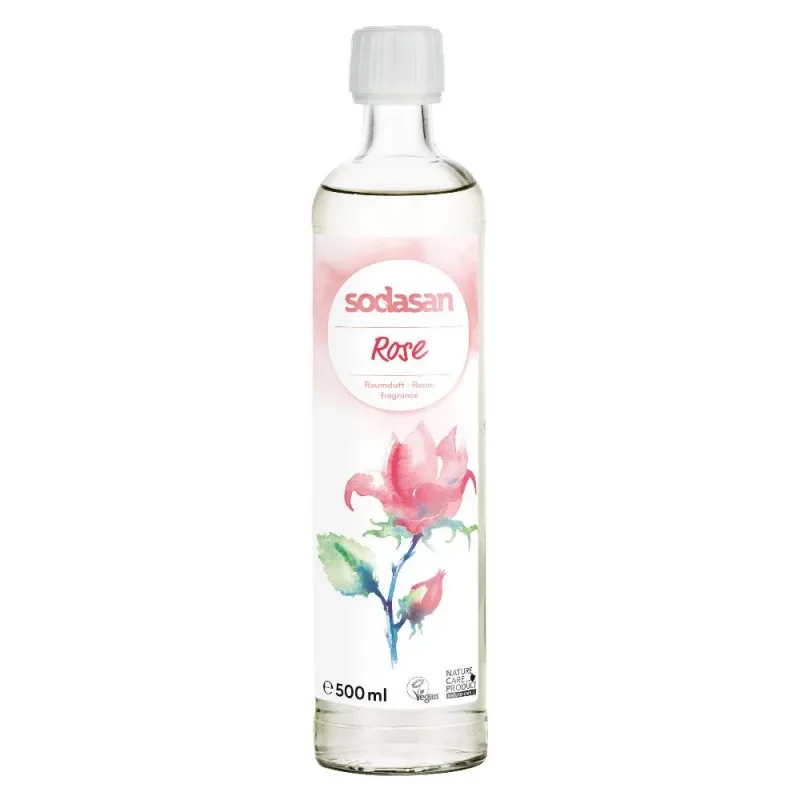 "Kamergeur navulling roos, 500ml, geurstokjes navulling, natuurlijke kamergeur image"