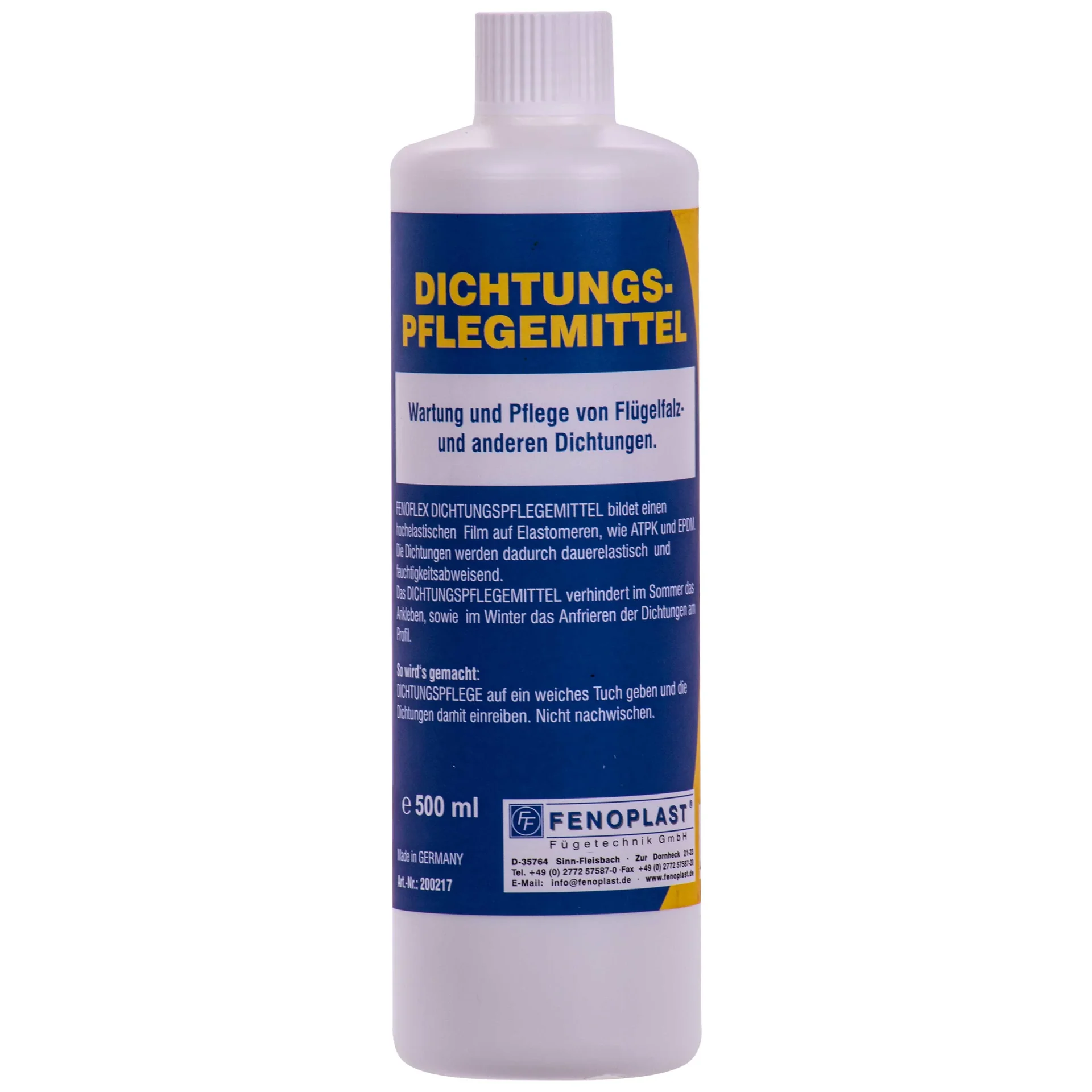 "Rubber seal bescherming, afdichtingsrubber onderhoud, rubber afdichting bescherming, rubber onderhoud, Fenoflex Dichtungspflegemittel 500ml image"