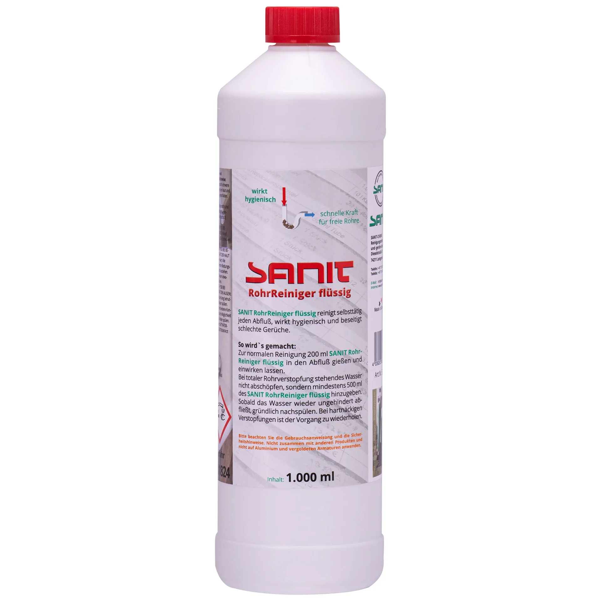 "Ontstopper, afvoer reiniger, vloeibare ontstopper 1000 ml, sanitair ontstopper image"