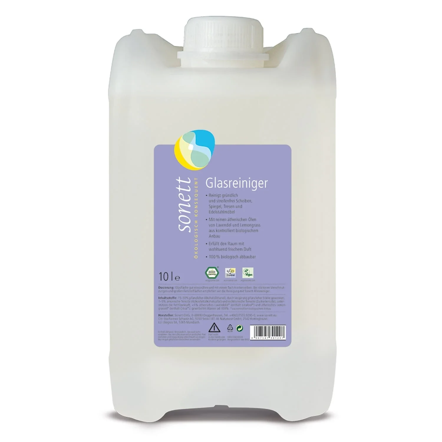 "Glasreiniger 10 liter, professionele glasreiniger, ecologische glasreiniger, grootverpakking image"