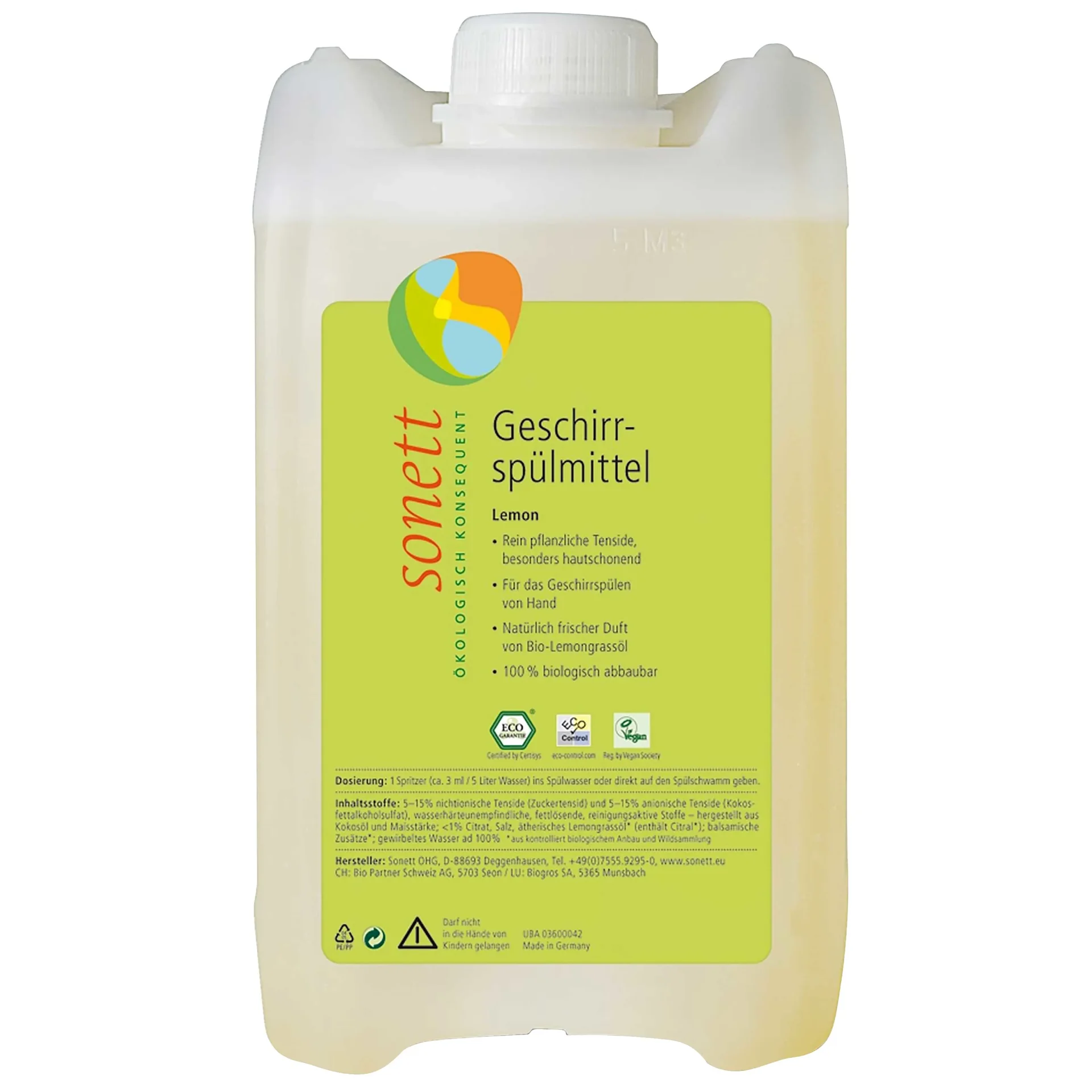 "Afwasmiddel 5 liter, citroen, natuurlijk afwasmiddel, ecologisch afwasmiddel image"
