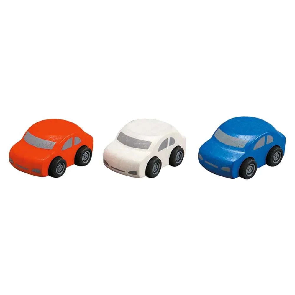 "Plan Toys speelgoed familie auto set hout image"