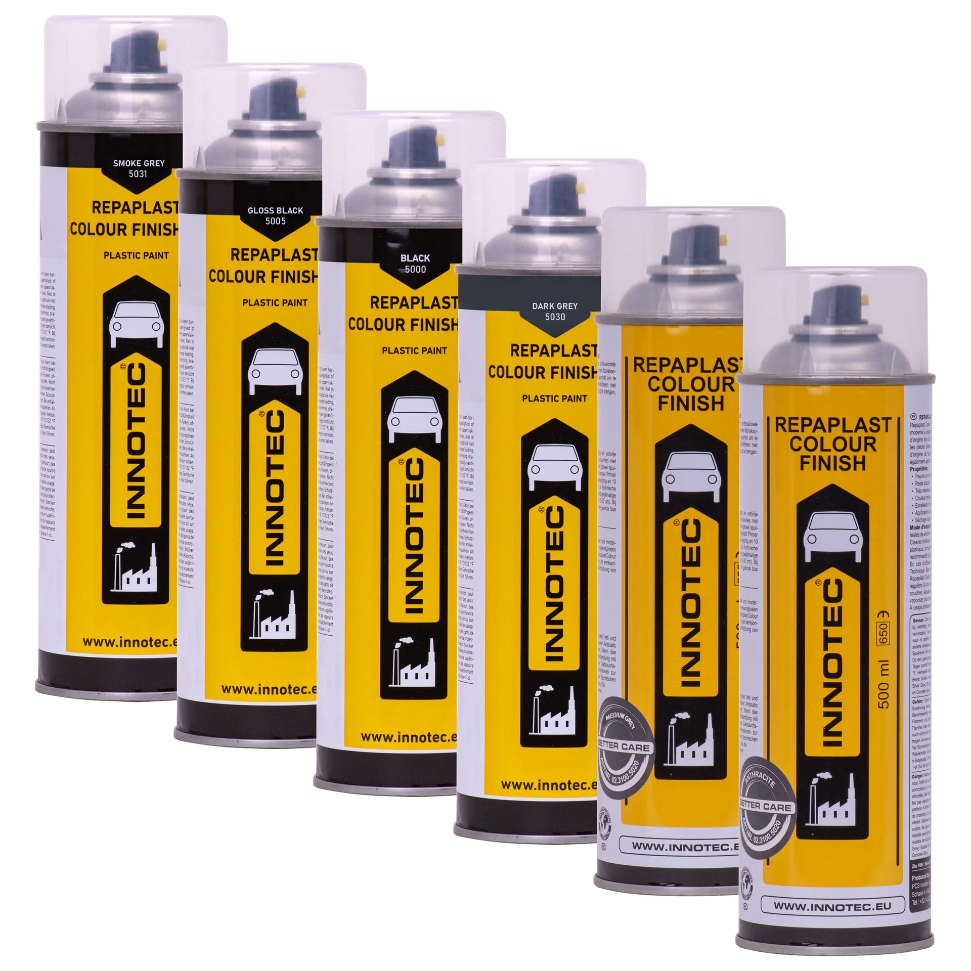 "Kunststof reparatie, kunststof coating, Innotec Repaplast Colour Finish 500 ml, kleurcoating image"