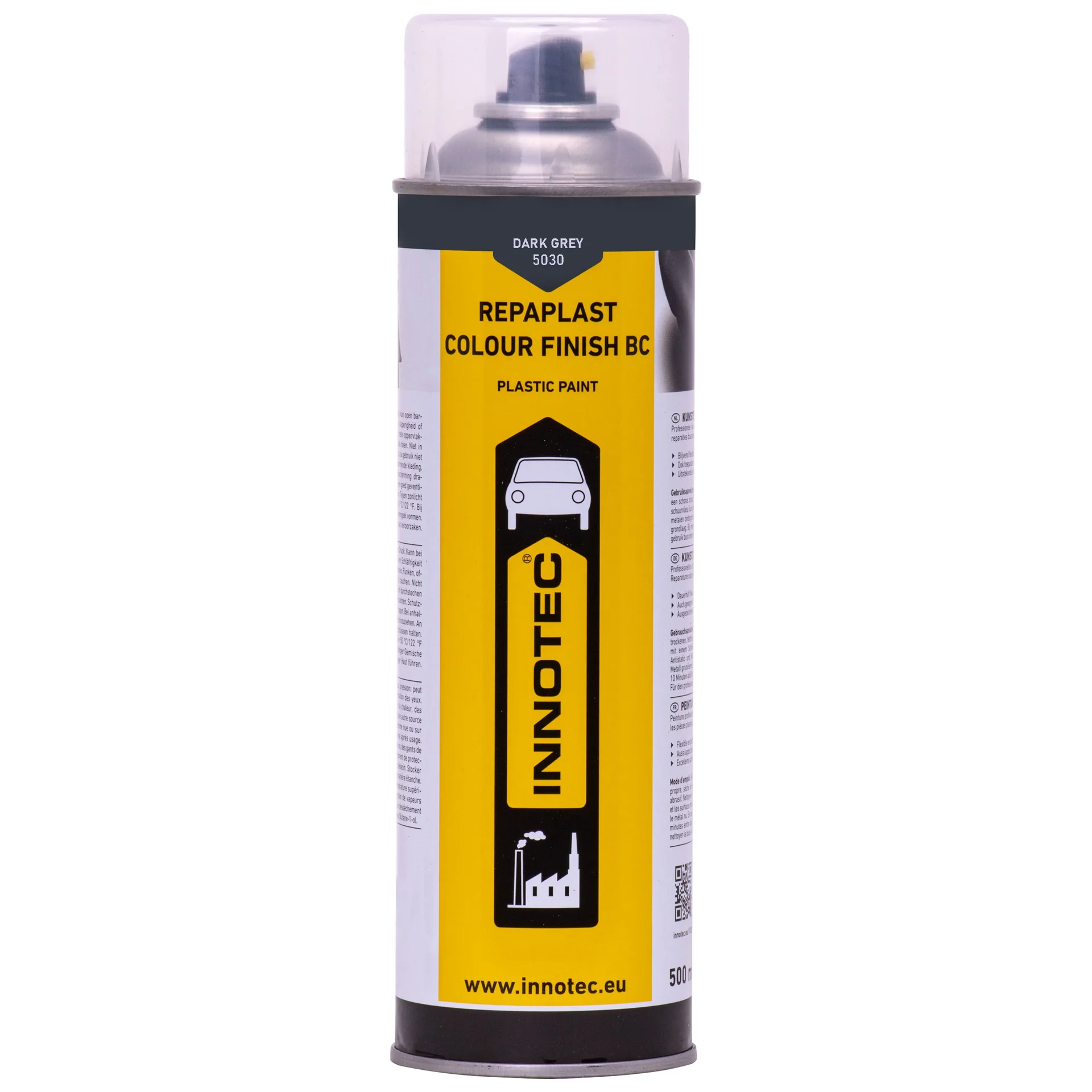 "Kunststof reparatie, Repaplast Colour Finish BC 500ml, donkergrijze coating image"