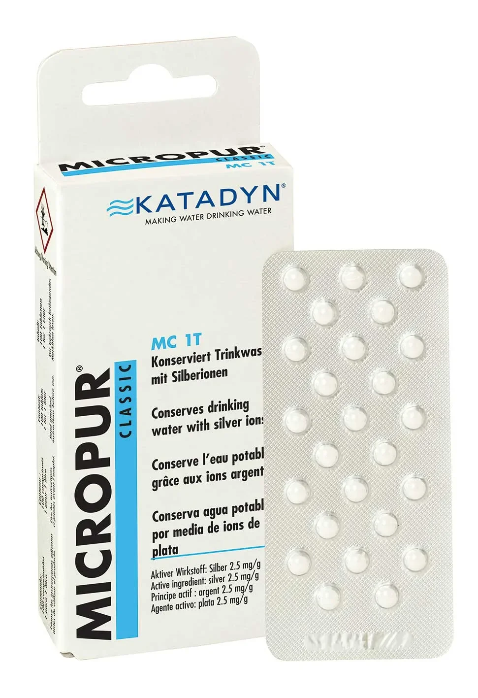 "Waterzuiveringstabletten, 100 Tabletten, water desinfectie, 4 x 25 Tabletten image"