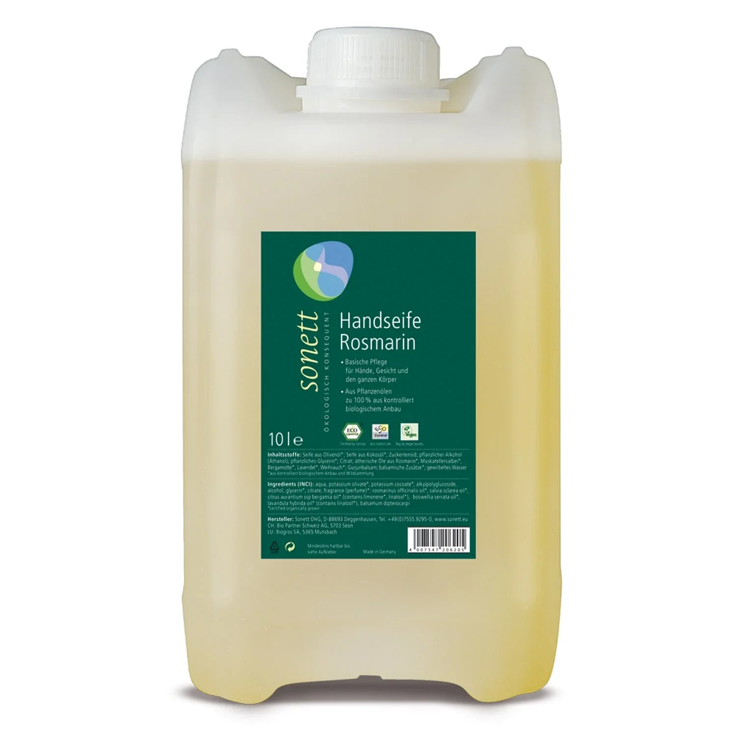 "Handzeep navulling, Handzeep rosmarijn, Natuurlijke handzeep, Handzeep 10 Liter image"