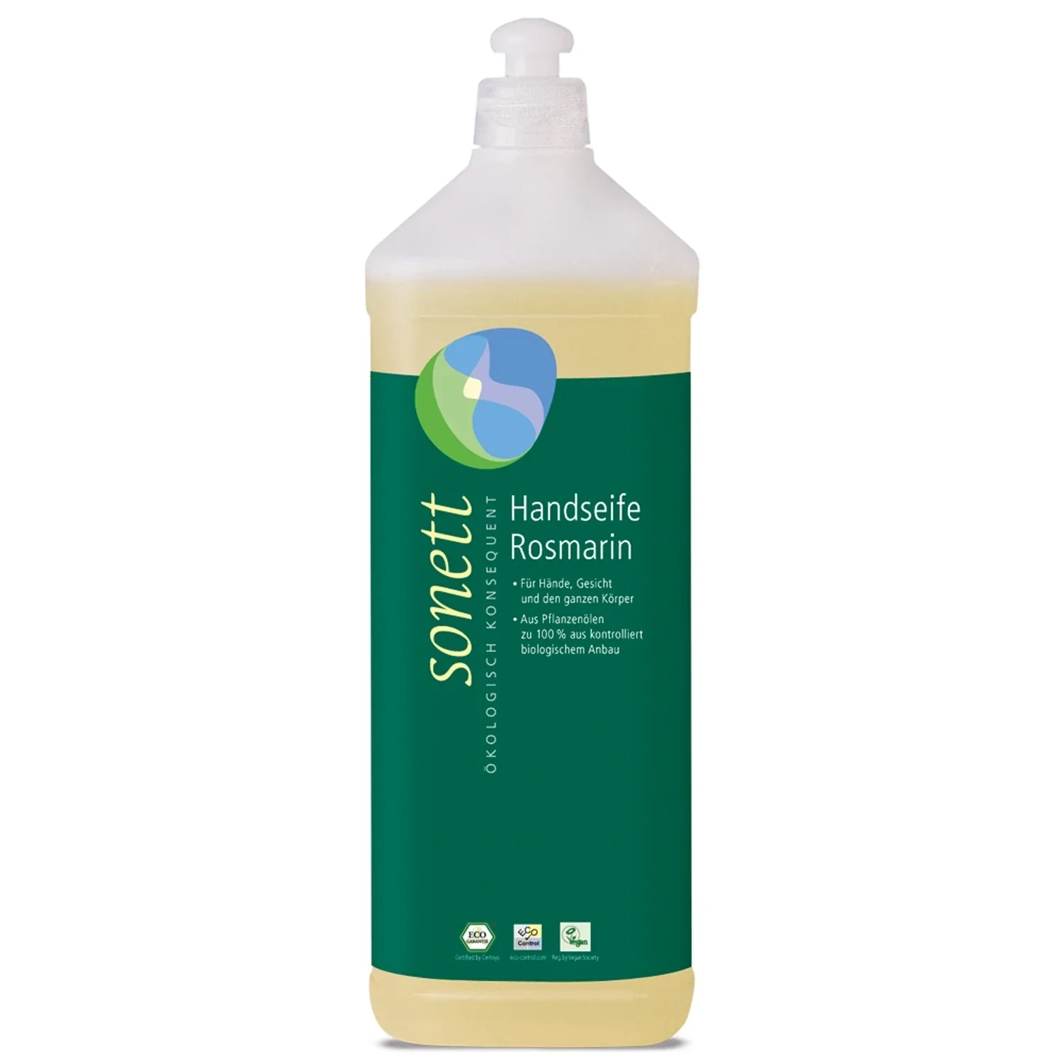 Handzeep navulverpakking, handzeep rozemarijn 1 liter, natuurlijke zeep navulling