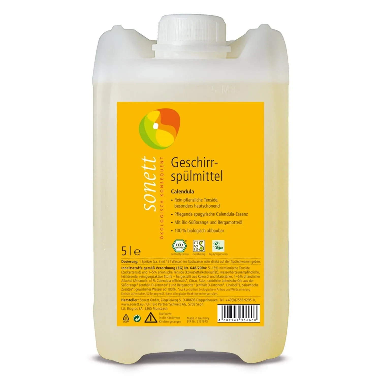 "Afwasmiddel calendula 5 liter, natuurlijk afwasmiddel, ecologisch afwasmiddel image"