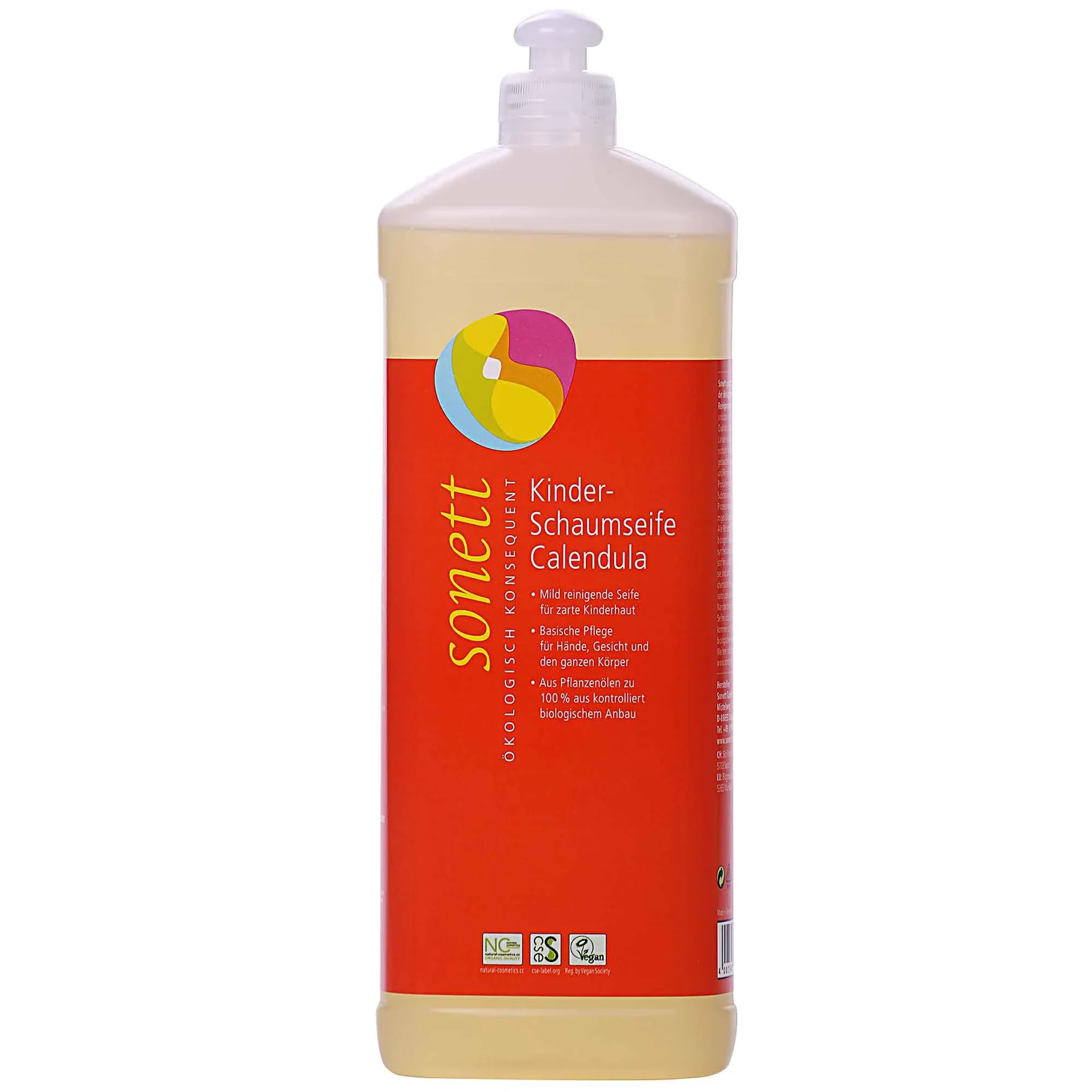 "Kinder Schuimzeep Calendula 1 Liter, schuimzeep navulling, natuurlijke schuimzeep kind image"