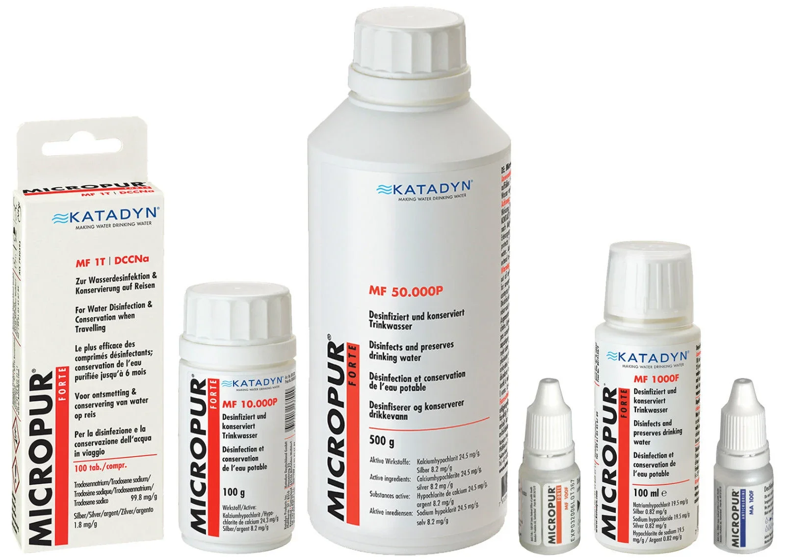 "Water zuiveringstabletten, Micropur Forte MF, water desinfectie tabletten, drinkwater desinfectie image"