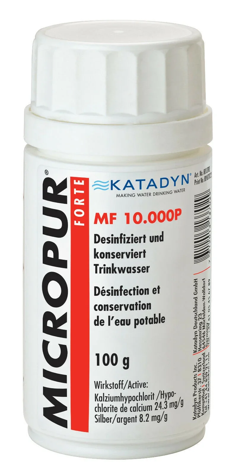 "Water desinfectie, Micropur Forte MF 10.000P 100g, water desinfectiemiddel image"