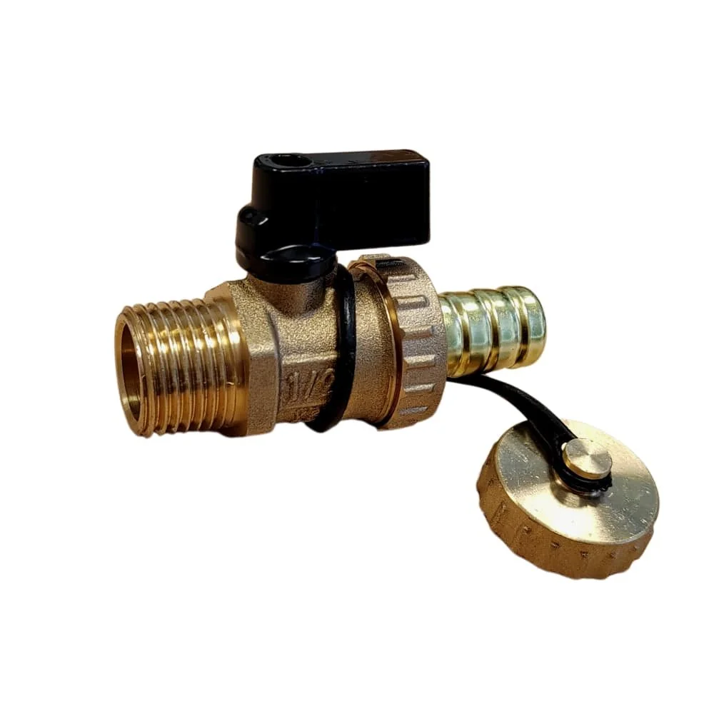"1/2 inch Kogelkraan met Slangtule - Messing image"