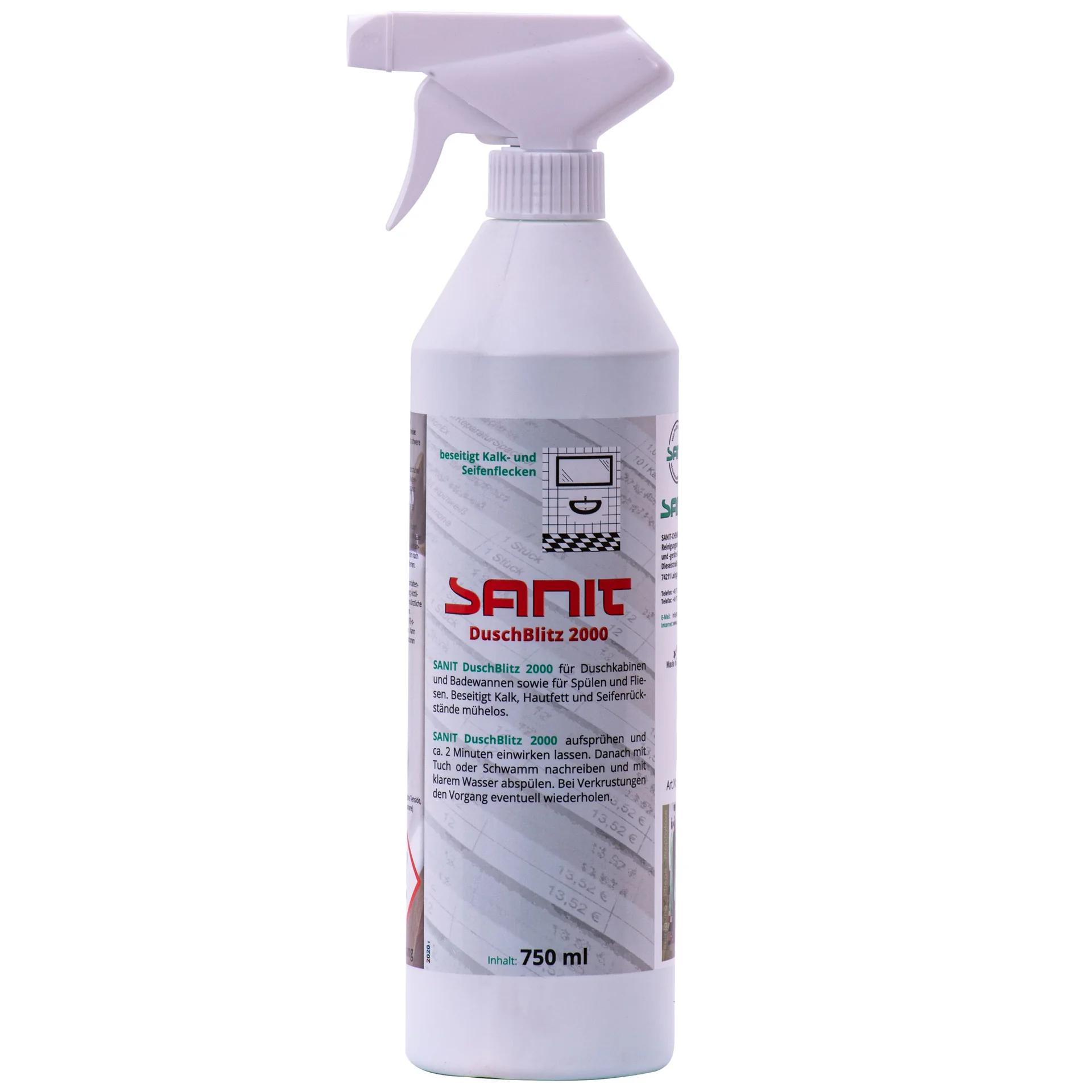 "Douche reiniger, badkamer reiniger, douche schoonmaken, 750 ml, antikalk douche, snelreiniger image"