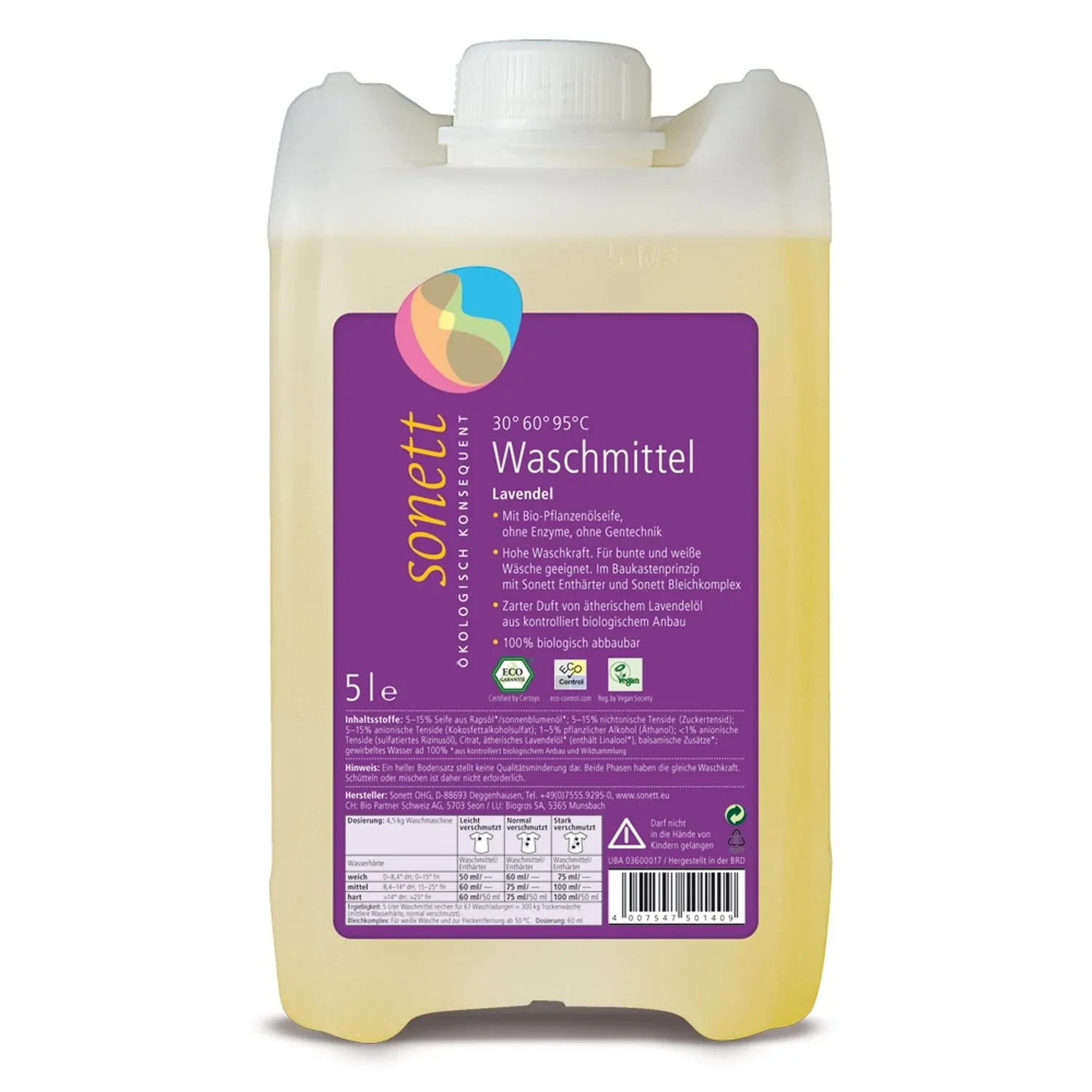 "Wasmiddel lavendel 5 Liter, vloeibaar wasmiddel, ecologisch wasmiddel image"