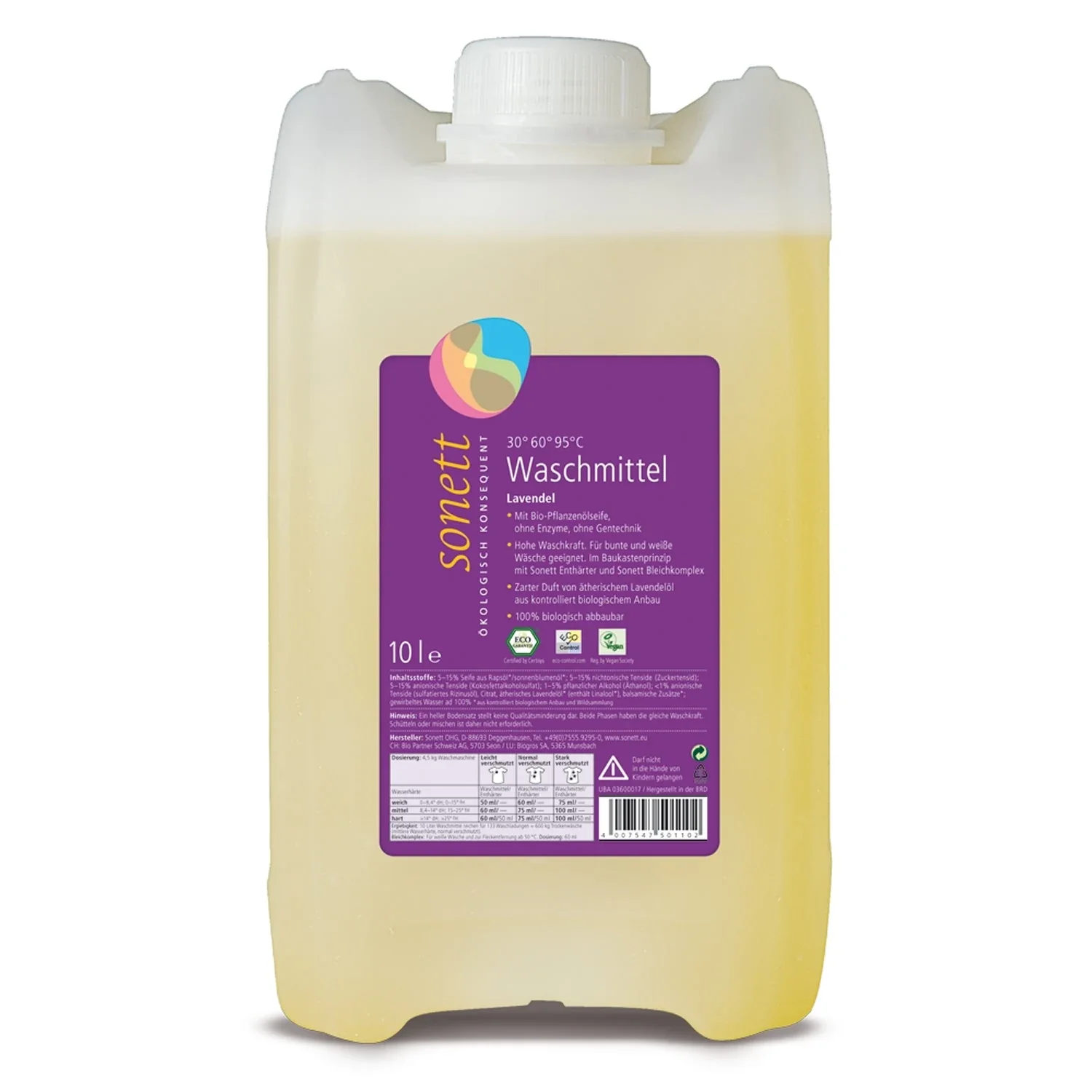 "Wasmiddel lavendel 10 Liter, vloeibaar, ecologisch, natuurlijk, grootverpakking image"