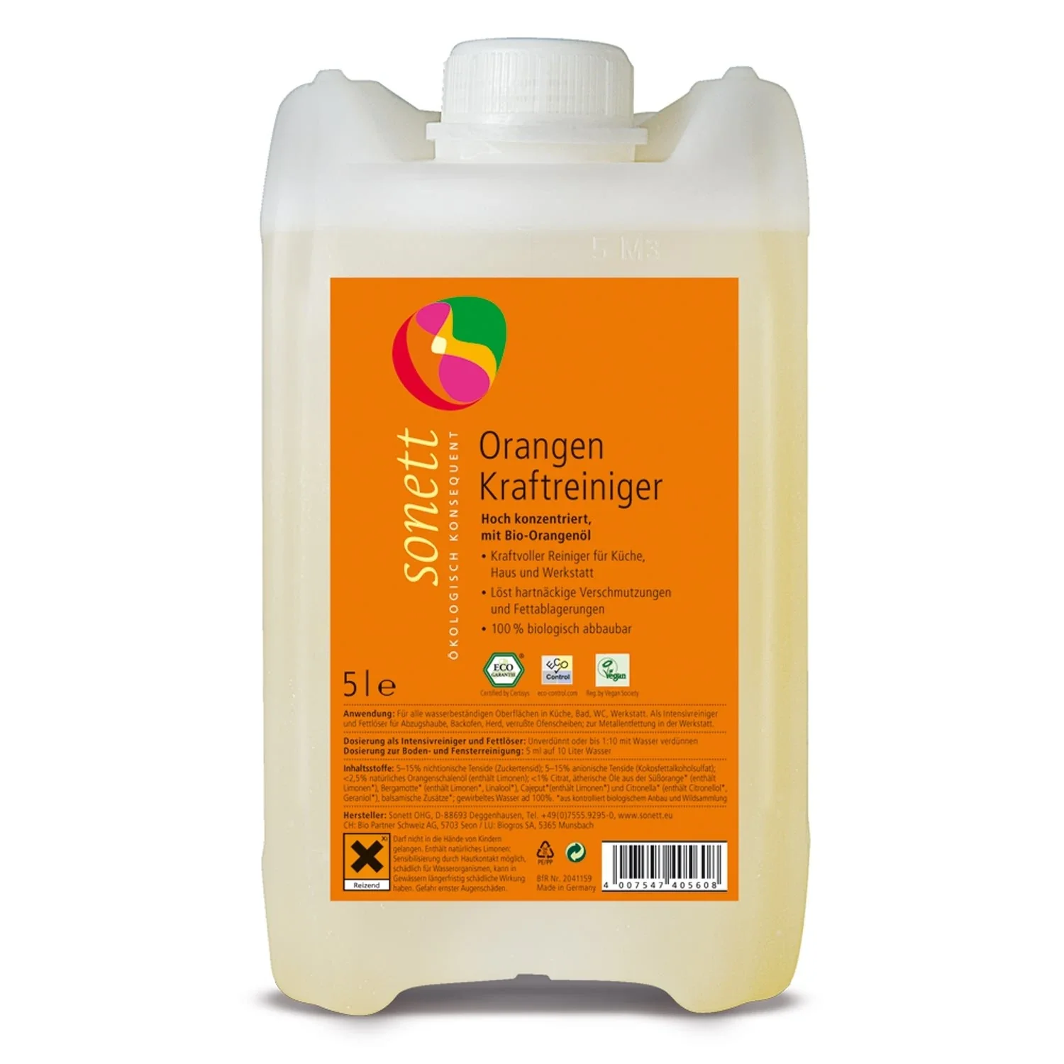 Oranjereiniger, 5 liter, Krachtige reiniger, Allesreiniger oranje
