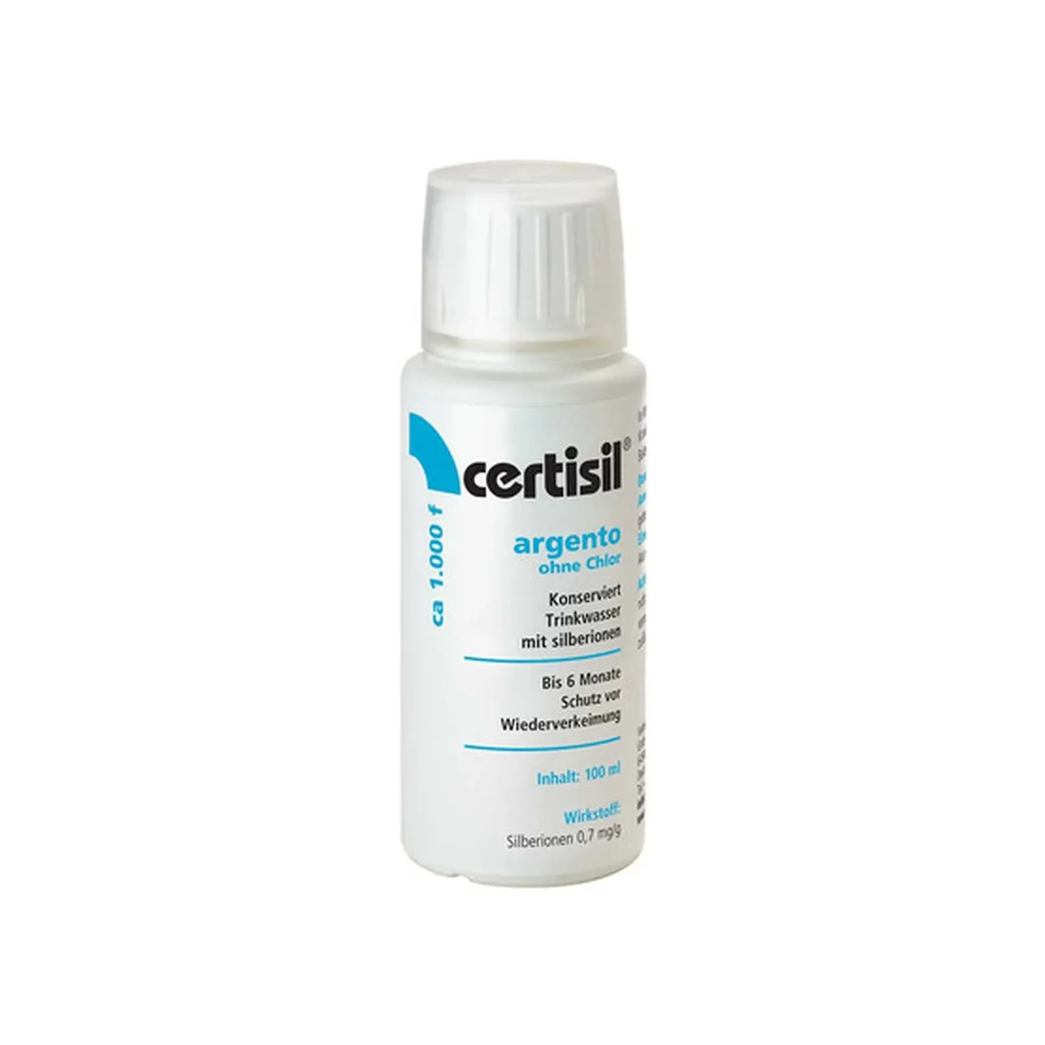 "Water desinfectie, 100 ml, drinkwater zuiveren, zilverionen water, water conserveren image"