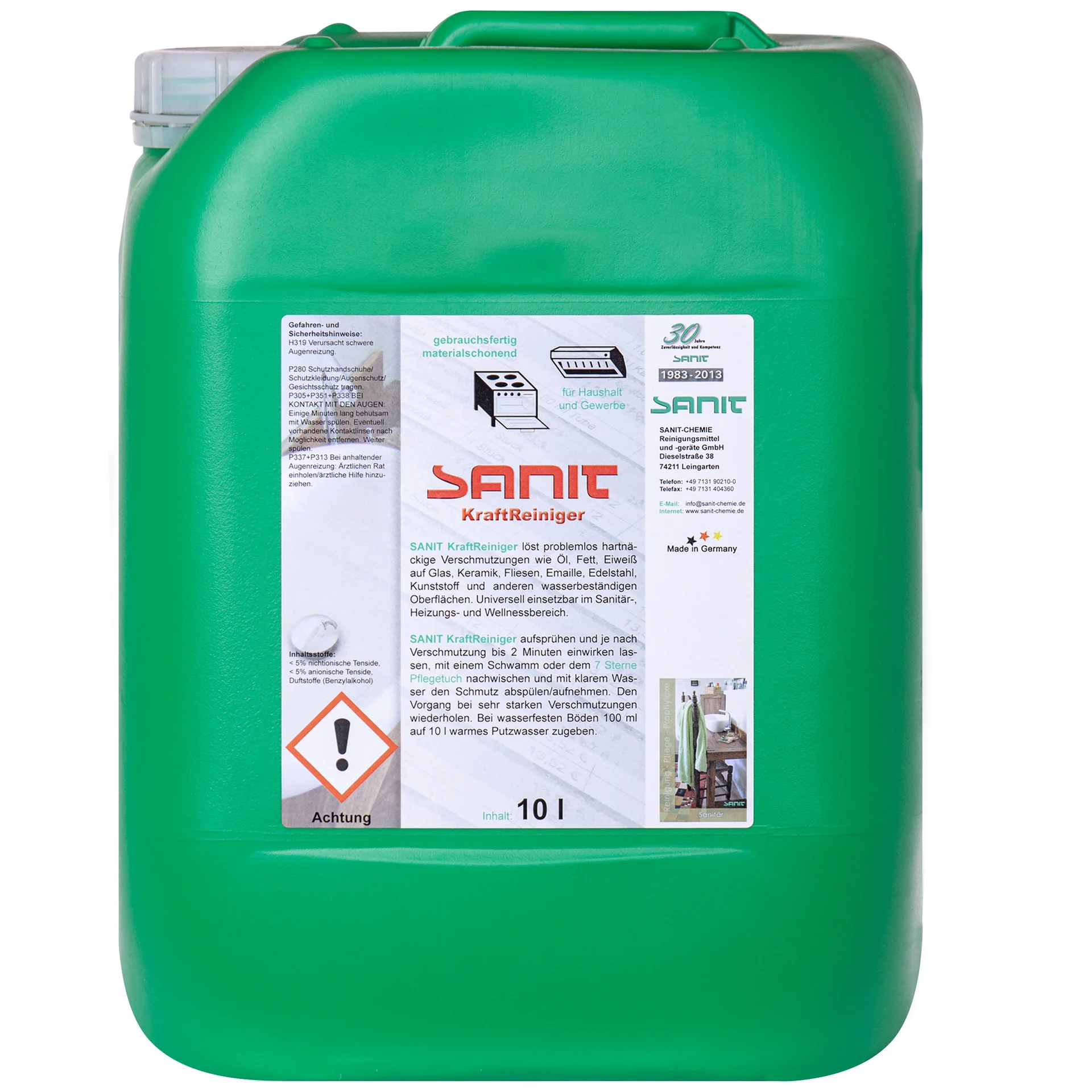 "Krachtige sanitairreiniger 10 Liter, sanitair reiniger professional, sanitair krachtreiniger image"
