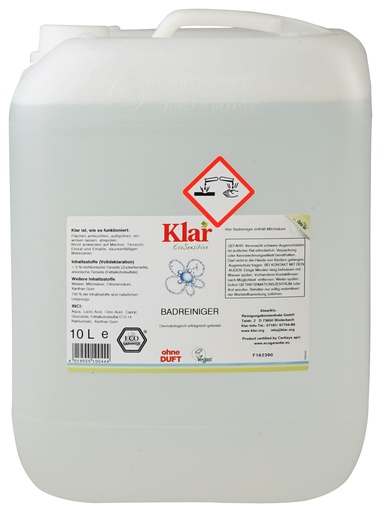 "Badkamerreiniger, parfumvrij 10 Liter, Klar Badreiniger image"