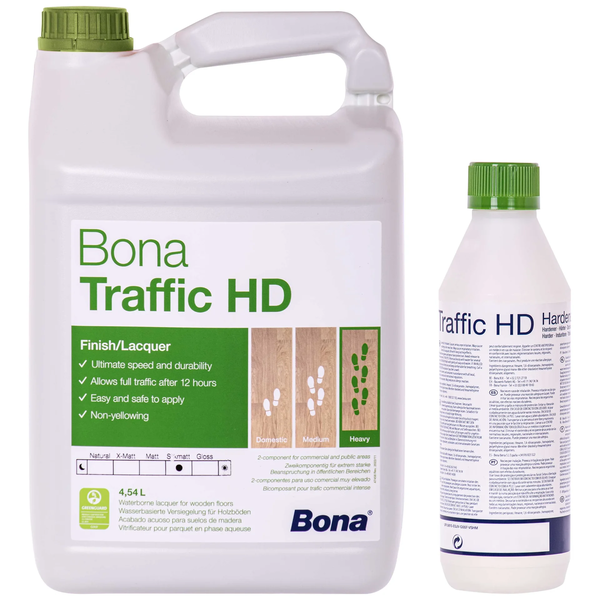 Bona Traffic HD halbmatt 2K, 4,95 liter, 4,5 L + 0,45 HD Härter, parketlak 2 componenten